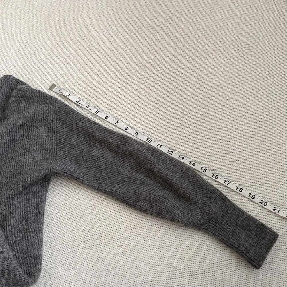 Quince Charcoal Gray Ribbed V-Neck Button Cardigan - Picture 6 of 7